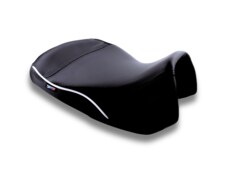Sargent Cycle Products new World Sport front motorcycle seat for the BMW R 1300 GSA with CFX and silver welt, low version.